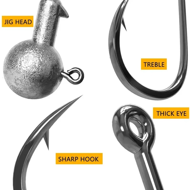 5/10pcs Big Head Hook 2.5g 3.5 - Fishing Hook Weedless 评论和价格