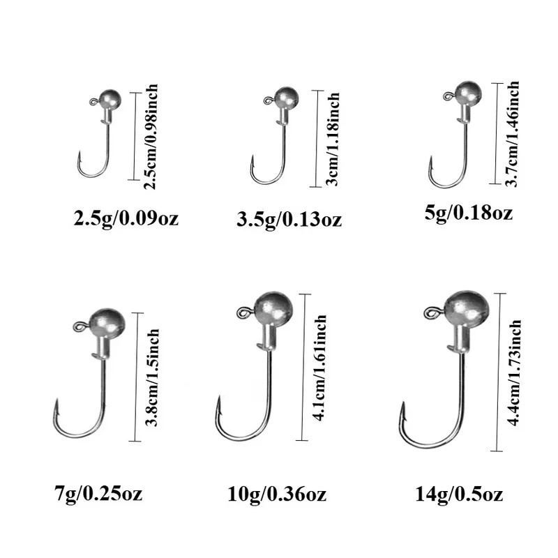 5/10pcs Big Head Hook 2.5g 3.5 - Fishing Hook Weedless 评论和价格