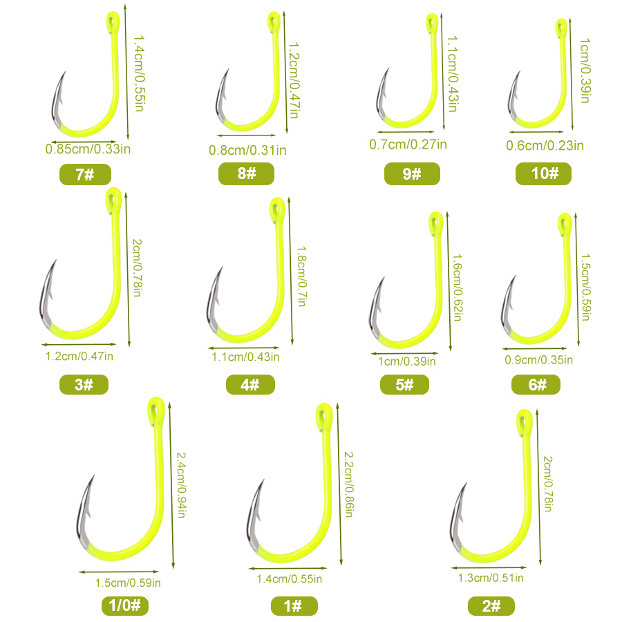 NGB 50pcs 1/0#-10#Fluorescent  - Fishing Hook Circle 评论和价格