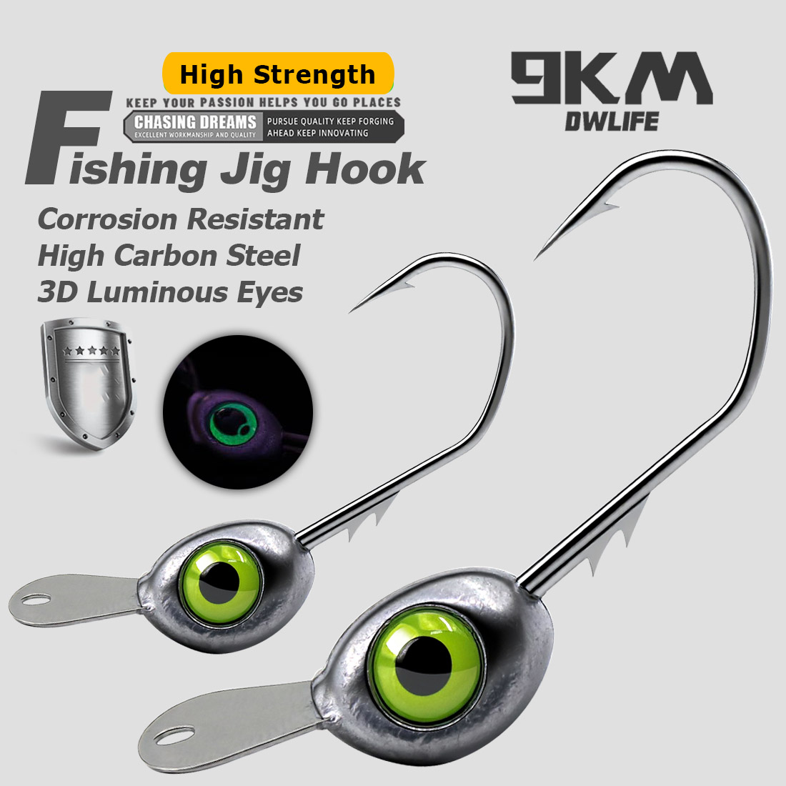 9KM Shaky Head Jigs Hook with  - Fishing Hook Weedless 评论和价格