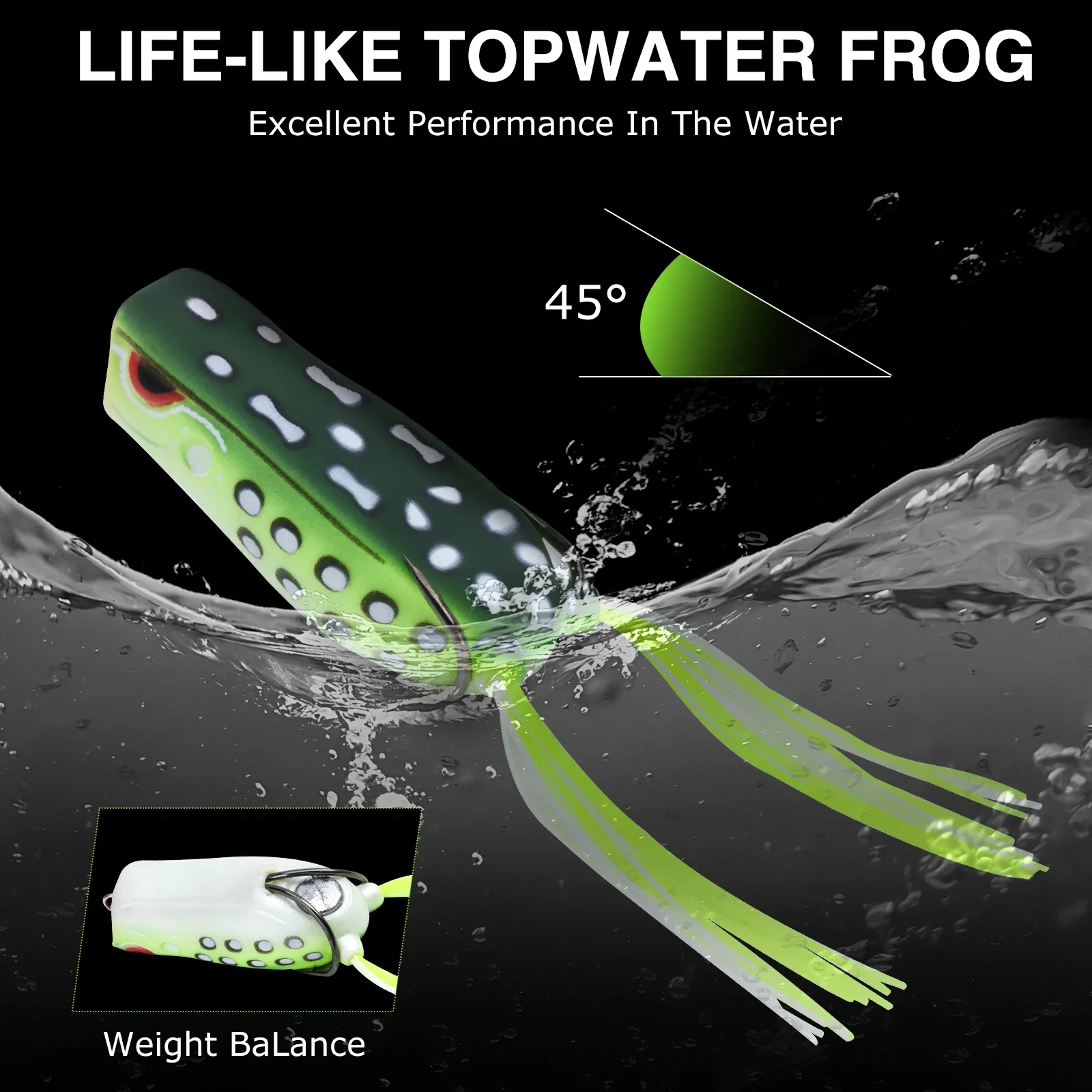 Goture Soft PVC Popper Frog Fi - Fishing Hook Weedless 评论和价格