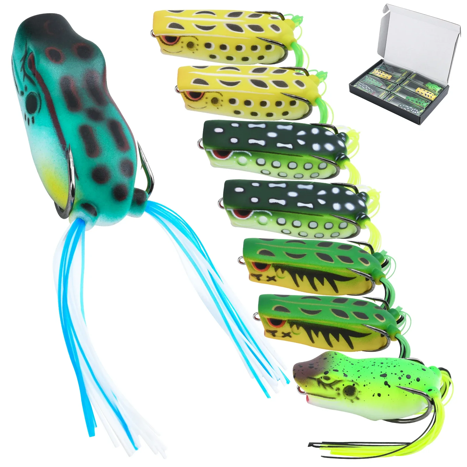 Goture Soft PVC Popper Frog Fi - Fishing Hook Weedless 评论和价格