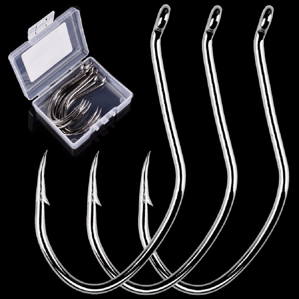 10pcs/Box Barbed Catfish Fishi - Fishing Hook Circle 评论和价格