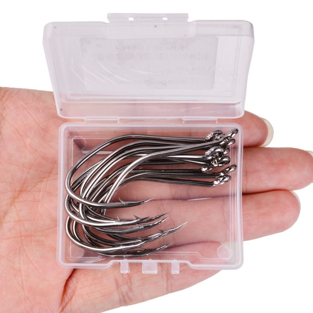 10pcs/Box Barbed Catfish Fishi - Fishing Hook Circle 评论和价格
