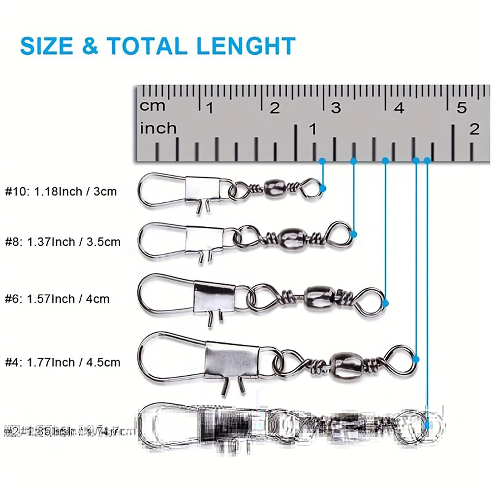 100Pcs/Lot 4#6#8#10#12# Swivel - Fishing Hook Stainless Steel 评论和价格
