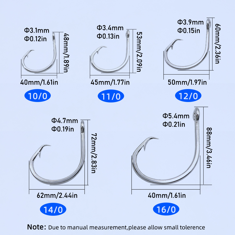 Ellllv 10/0 - 16/0 Stainless S - Fishing Hook Circle 评论和价格