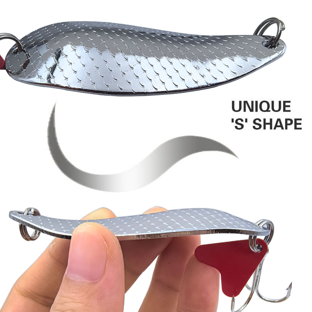 Trout Fishing Spoons Lure Silv - Fishing Hook Treble 评论和价格